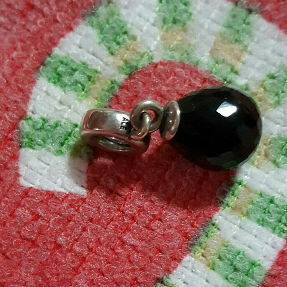 Auth Pandora dangle black onix charm.